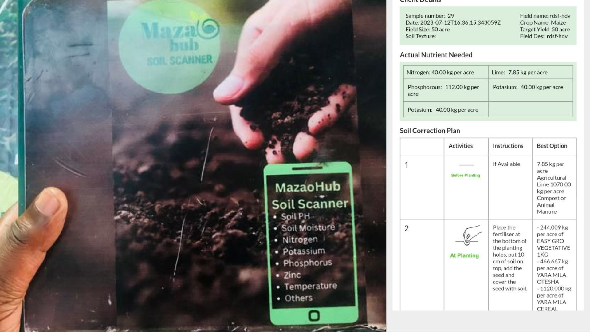 Soil Analysis and Recommendations Tool